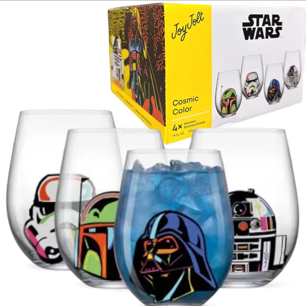 Joy Jolt Star Wars™ Cosmic Color Stemless 19oz Glasses - Set Of 4 - 19oz Ltd Ed.